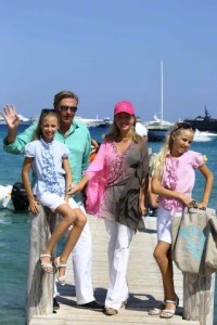 18 Jul 2015, St.-Tropez, France, France --- Prince Charles and princess Camilla de Bourbon-Siciles with their daughters Maria-Chiara and Maria-Carolina leaving Club 55 restaurant after lunch. Saint Tropez, July 18th 2015 Merci de cacher le visage des enfants avant la publication. Please hide the children's faces prior to the publication. Pictured: Prince Charles and princess Camilla de Bourbon-Siciles --- Image by © KCS Presse/Splash News/Corbis