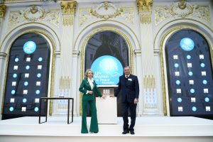 NEW YORK, NY - MARCH 08: Princess Camilla of Bourbon Two Sicilies and Prince Carlo of Bourbon Two Sicilies attend UNWFPA's NYSE bell ringing in celebration of International Women's Day at New York Stock Exchange on March 8, 2018 in New York City. (Photo by Steven Ferdman/Patrick McMullan via Getty Images)