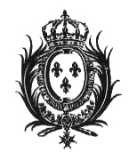 Coat of Arms of the Bourbon of France (with the fleurs-de-lis, symbol of Charlemagne’s royalty)
