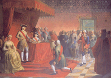 King Charles signs his Proclamation of 1759