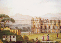 The Palace of Capodimonte (from the "goose set of plates" Capodimonte porcelain)