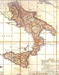 Cartina del Regno delle Due Sicilie