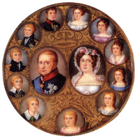 Francisco I de Borbón con su familia